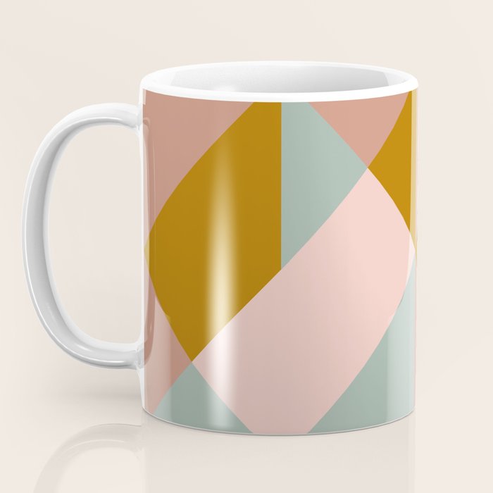 Retro Geometric Triangles in Earthy Pastels Coffee Mug Gallery Image 3