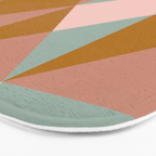 Retro Geometric Triangles in Earthy Pastels Bath Mat Gallery Image 3