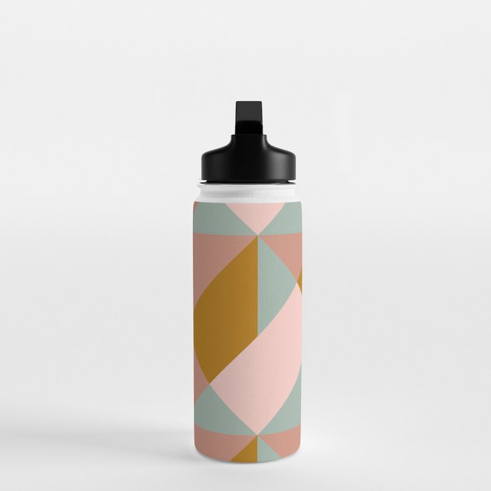 Retro Geometric Triangles in Earthy Pastels Water Bottle Gallery Image 3