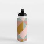Retro Geometric Triangles in Earthy Pastels Water Bottle Gallery Image 3