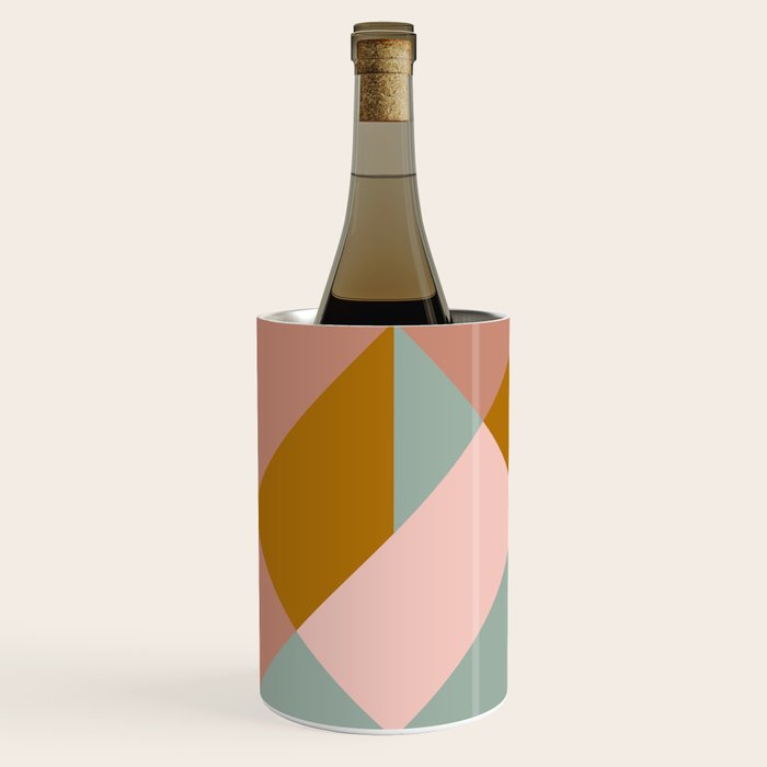 Retro Geometric Triangles in Earthy Pastels Wine Chiller Gallery Image 3