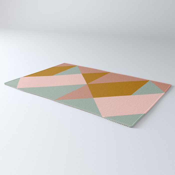 Retro Geometric Triangles in Earthy Pastels Rug Gallery Image 3