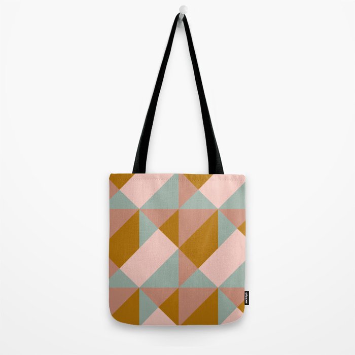 Retro Geometric Triangles in Earthy Pastels Tote Bag Gallery Image 2