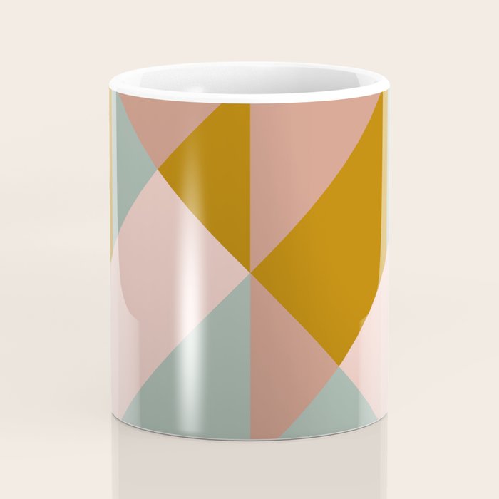Retro Geometric Triangles in Earthy Pastels Coffee Mug Gallery Image 4