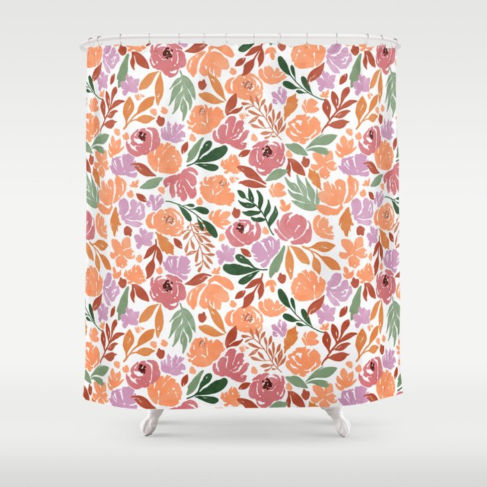 Simple colorful floral CWP Shower Curtain Gallery Image 1