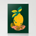 Lemon's Out of The Net Bag, Eclectic Food Fruit Juicy Summer, Whimsical Naïve Quirky Child-like Illustration  Stationery Card Gallery Image 2