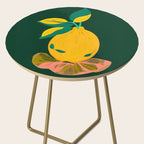 Lemon's Out of The Net Bag, Eclectic Food Fruit Juicy Summer, Whimsical Naïve Quirky Child-like Illustration  Side Table Gallery Image 2