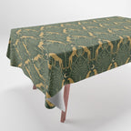 Night Cheetahs - Fern Green and Gold Tablecloth Gallery Image 1
