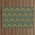Night Cheetahs - Fern Green and Gold Outdoor Rug Gallery Image 1