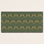 Night Cheetahs - Fern Green and Gold Desk Mat Gallery Image 3