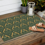 Night Cheetahs - Fern Green and Gold Outdoor Rug Gallery Image 2