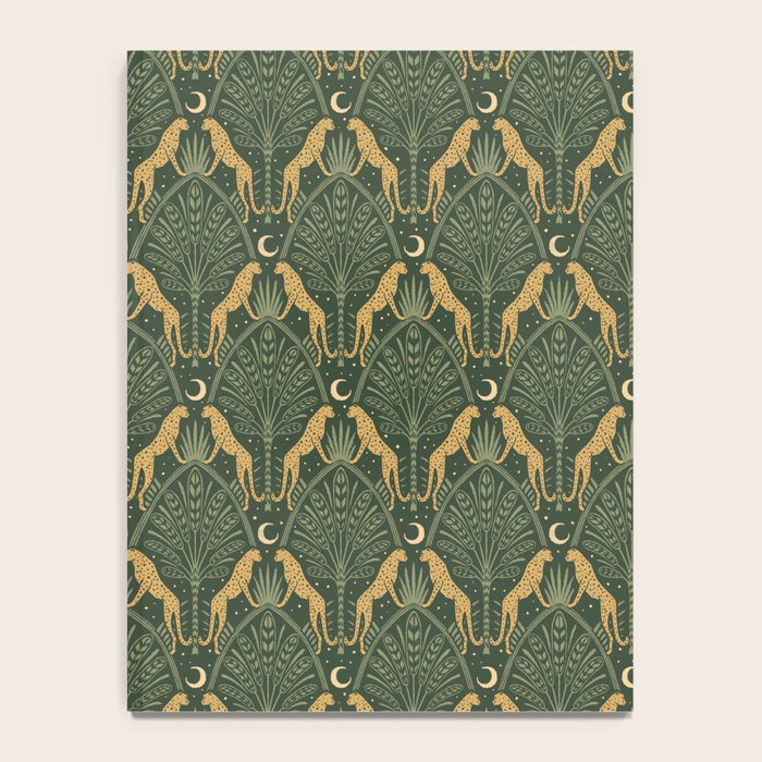 Night Cheetahs - Fern Green and Gold Notebook Gallery Image 4
