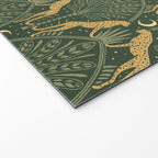 Night Cheetahs - Fern Green and Gold Welcome Mat Gallery Image 2