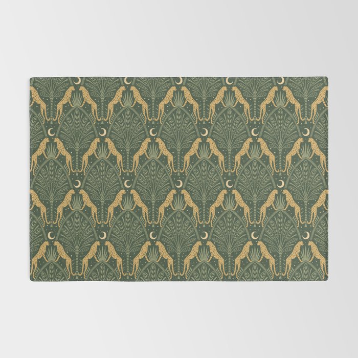 Night Cheetahs - Fern Green and Gold Rug Gallery Image 2