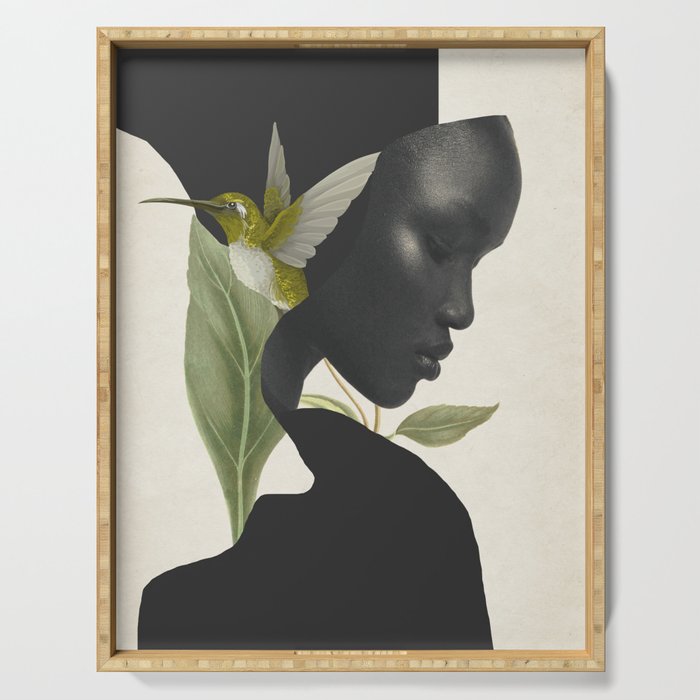 minimal collage /silence 6 Serving Tray Gallery Image 1