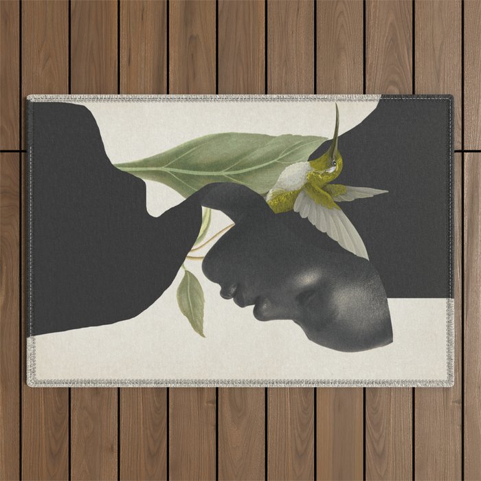 minimal collage /silence 6 Outdoor Rug Gallery Image 1