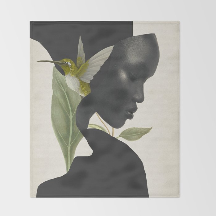 minimal collage /silence 6 Throw Blanket Gallery Image 2