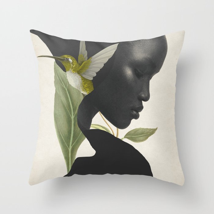 minimal collage /silence 6 Throw Pillow Gallery Image 1