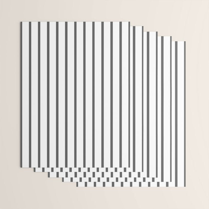 Vertical Dark Grey Stripes Pattern Wrapping Paper Gallery Image 3
