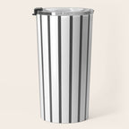 Vertical Dark Grey Stripes Pattern Travel Mug Gallery Image 3
