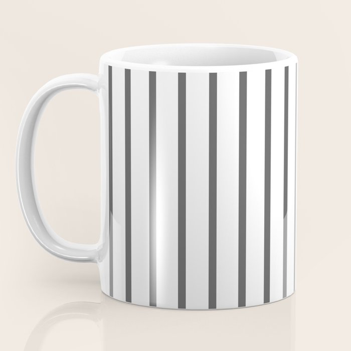 Vertical Dark Grey Stripes Pattern Coffee Mug Gallery Image 3