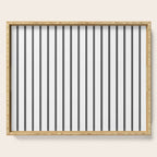Vertical Dark Grey Stripes Pattern Serving Tray Gallery Image 1