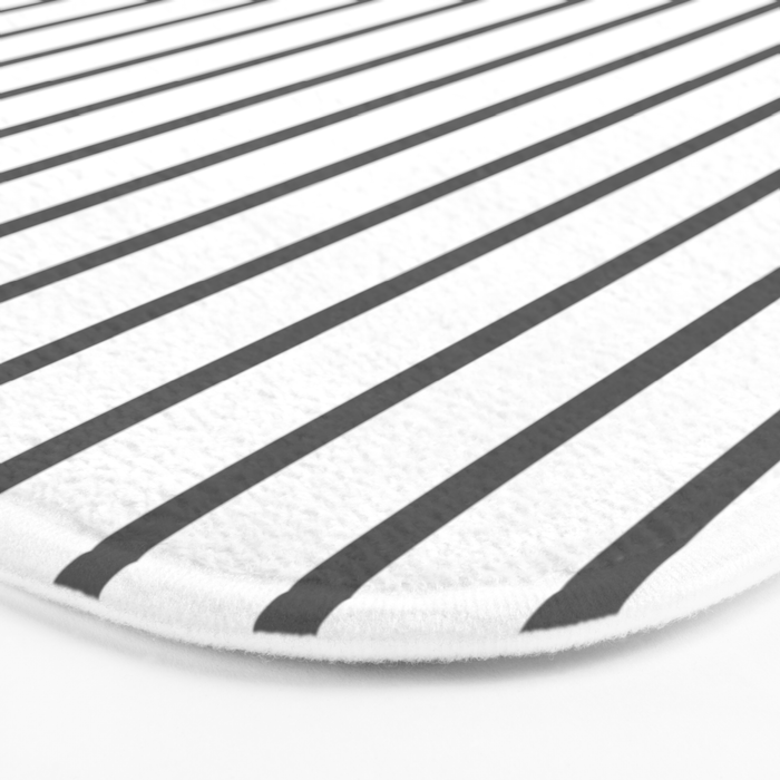 Vertical Dark Grey Stripes Pattern Bath Mat Gallery Image 3