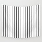 Vertical Dark Grey Stripes Pattern Wall Tapestry Gallery Image 4