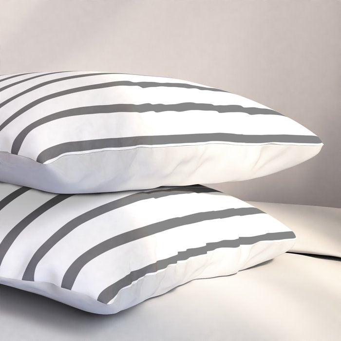 Vertical Dark Grey Stripes Pattern Pillow Sham Gallery Image 3