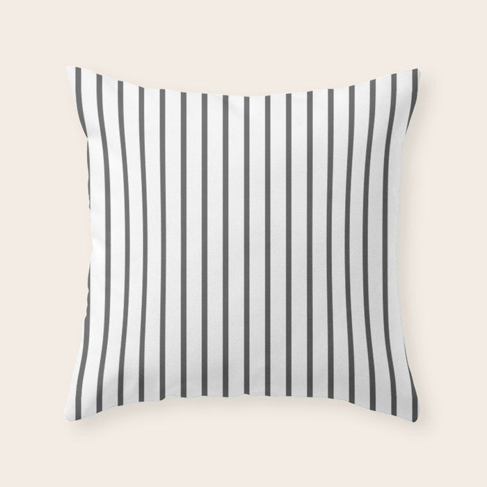 Vertical Dark Grey Stripes Pattern Throw Pillow Gallery Image 6
