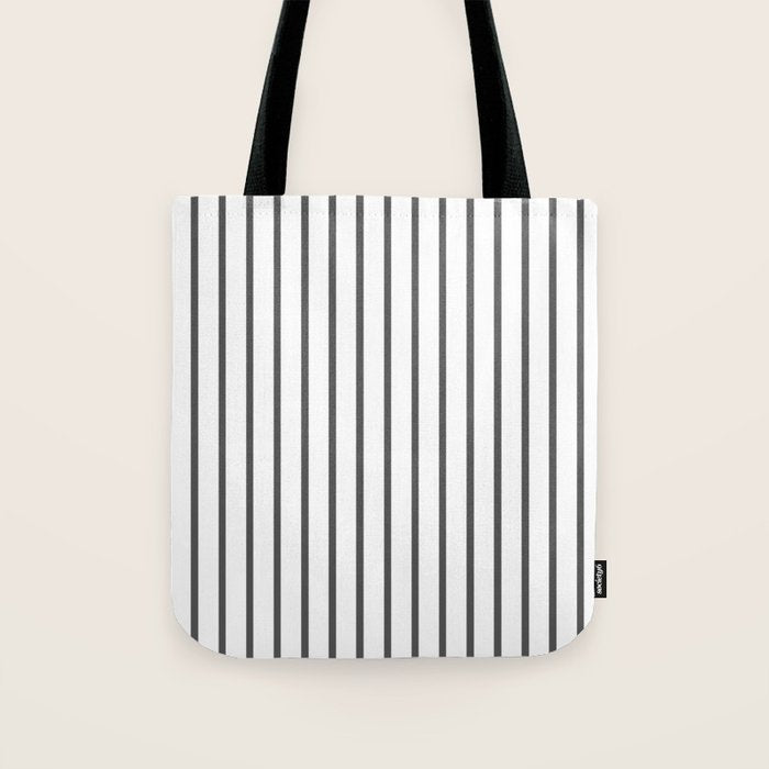 Vertical Dark Grey Stripes Pattern Tote Bag Gallery Image 1