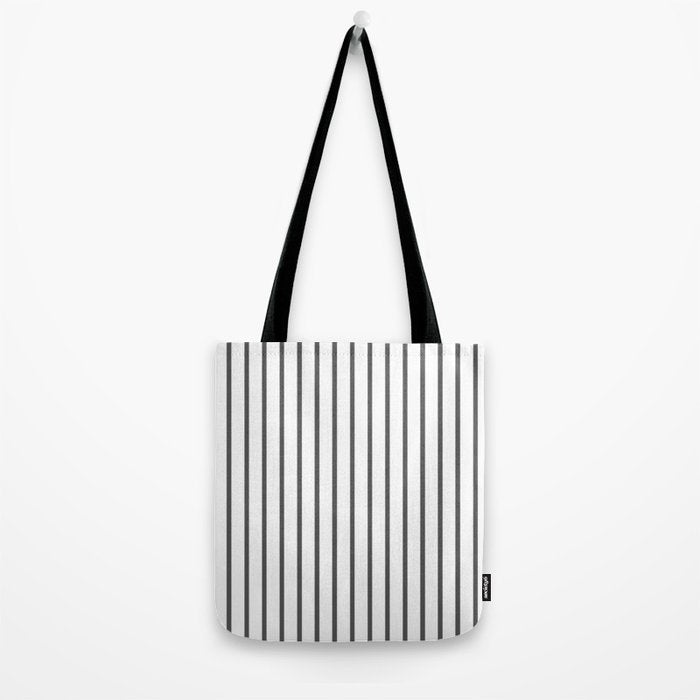 Vertical Dark Grey Stripes Pattern Tote Bag Gallery Image 2