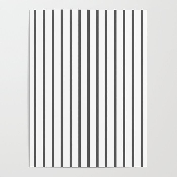 Vertical Dark Grey Stripes Pattern Poster Gallery Image 1