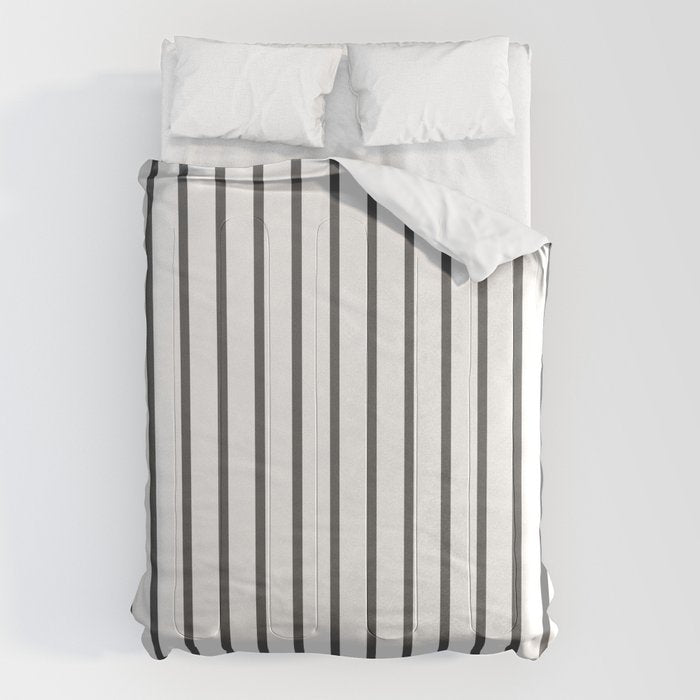 Vertical Dark Grey Stripes Pattern Comforter Gallery Image 1