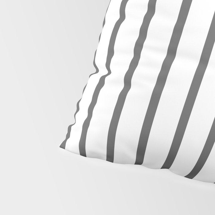 Vertical Dark Grey Stripes Pattern Pillow Sham Gallery Image 4