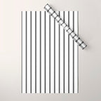 Vertical Dark Grey Stripes Pattern Wrapping Paper Gallery Image 1