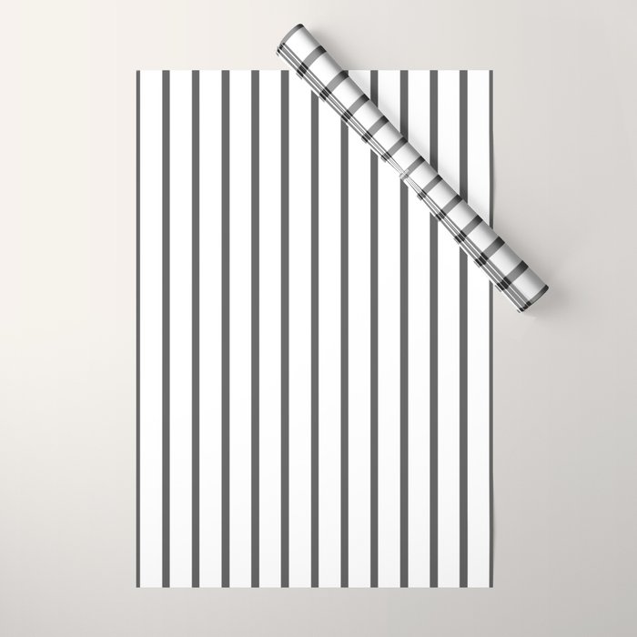 Vertical Dark Grey Stripes Pattern Wrapping Paper Gallery Image 1