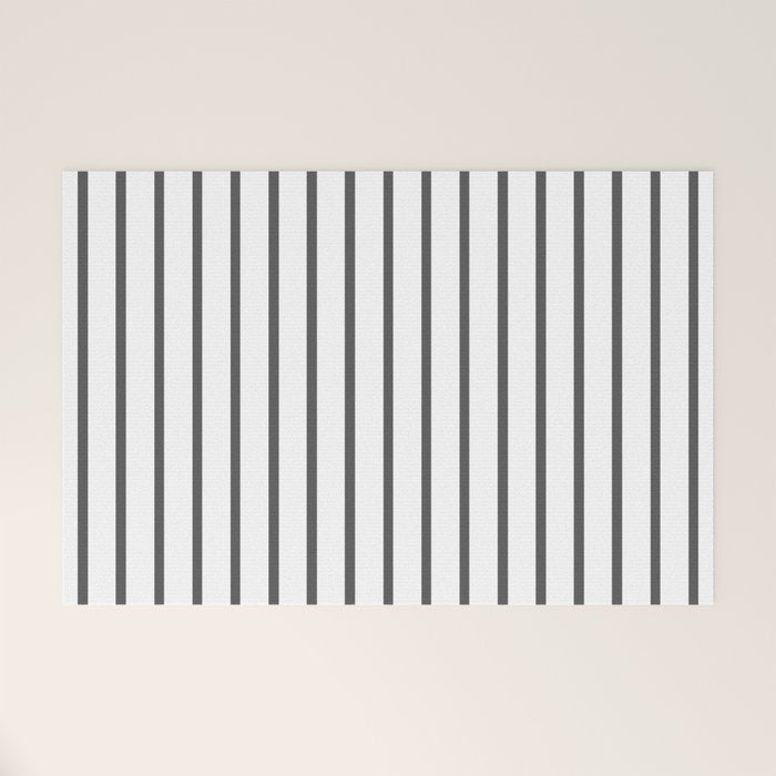 Vertical Dark Grey Stripes Pattern Welcome Mat Gallery Image 1