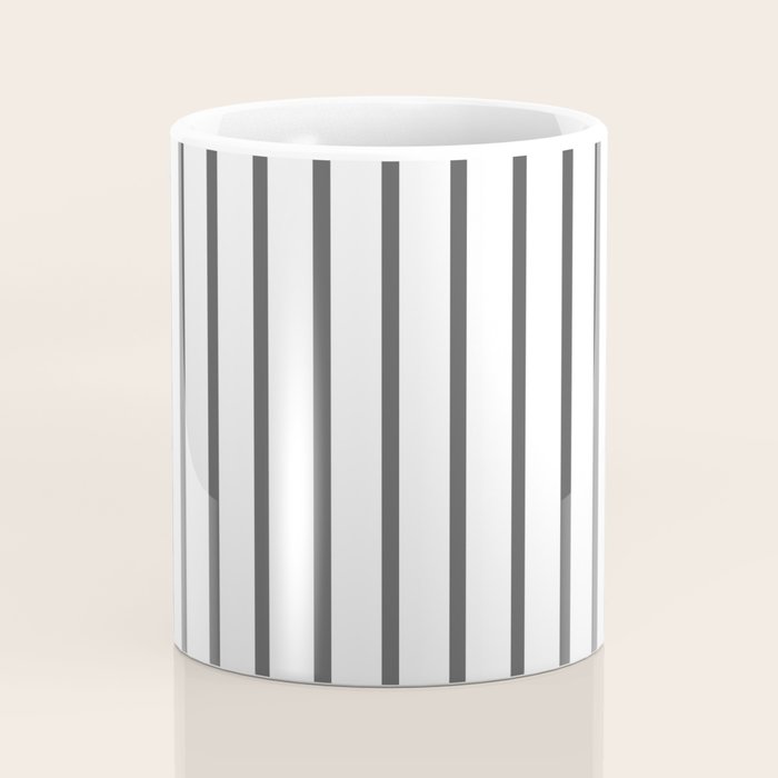 Vertical Dark Grey Stripes Pattern Coffee Mug Gallery Image 4