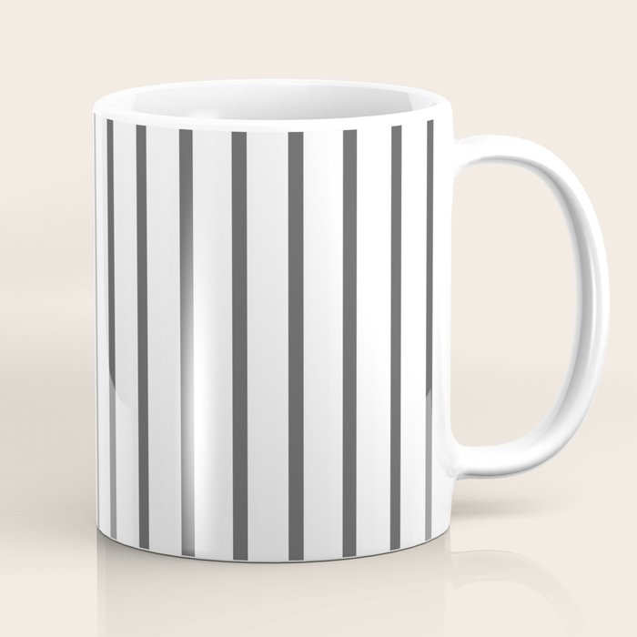 Vertical Dark Grey Stripes Pattern Coffee Mug Gallery Image 1