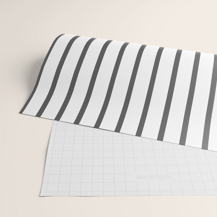 Vertical Dark Grey Stripes Pattern Wrapping Paper Gallery Image 2