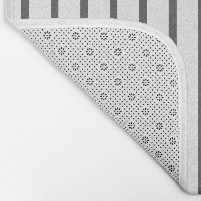 Vertical Dark Grey Stripes Pattern Bath Mat Gallery Image 2