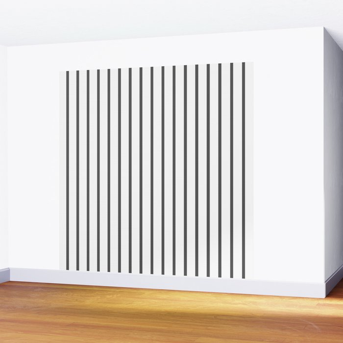 Vertical Dark Grey Stripes Pattern Wall Mural Gallery Image 2