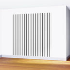 Vertical Dark Grey Stripes Pattern Wall Mural Gallery Image 2