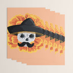 Charro mexican kawaii cute sugar skull mexican style cempasúchil mustache mexican sombrero skeleton  Wrapping Paper Gallery Image 3
