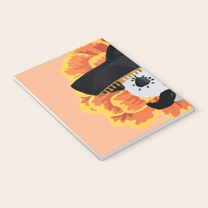 Charro mexican kawaii cute sugar skull mexican style cempasúchil mustache mexican sombrero skeleton  Notebook Gallery Image 3