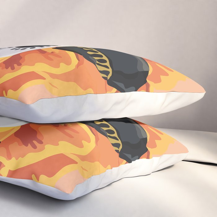 Charro mexican kawaii cute sugar skull mexican style cempasúchil mustache mexican sombrero skeleton  Pillow Sham Gallery Image 3