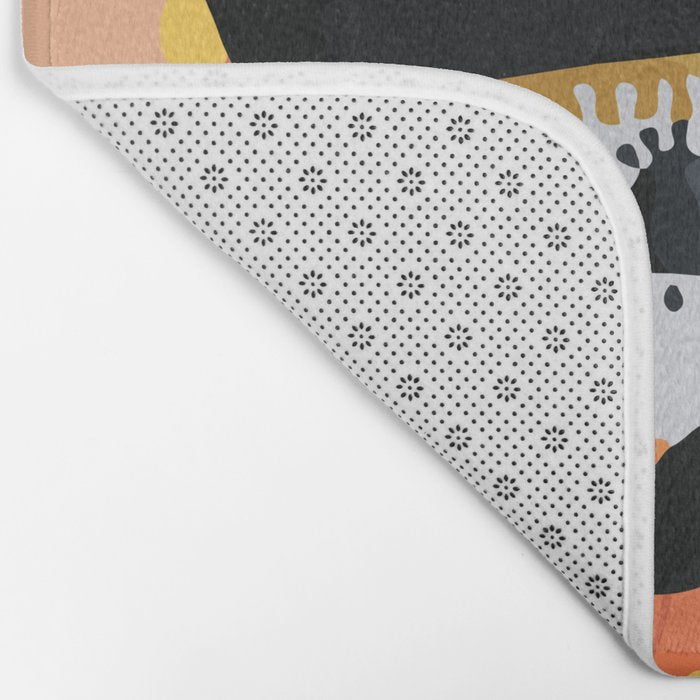 Charro mexican kawaii cute sugar skull mexican style cempasúchil mustache mexican sombrero skeleton  Bath Mat Gallery Image 2