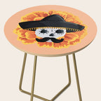 Charro mexican kawaii cute sugar skull mexican style cempasúchil mustache mexican sombrero skeleton  Side Table Gallery Image 2