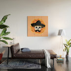Charro mexican kawaii cute sugar skull mexican style cempasúchil mustache mexican sombrero skeleton  Wood Wall Art Gallery Image 2
